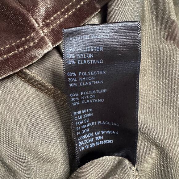 OUT FROM UNDER Urban Outfitters Green Stars Velvet Crop Tie Front Top Sz Medium - Picture 7 of 10